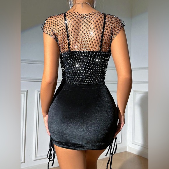 Rhinestone Studded Detail Sheer Top - Picture 2 of 3